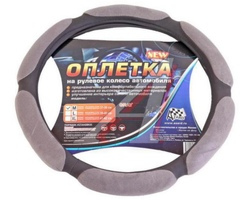 Оплетка руля замша (6 подушечек) M 37-39 черная
